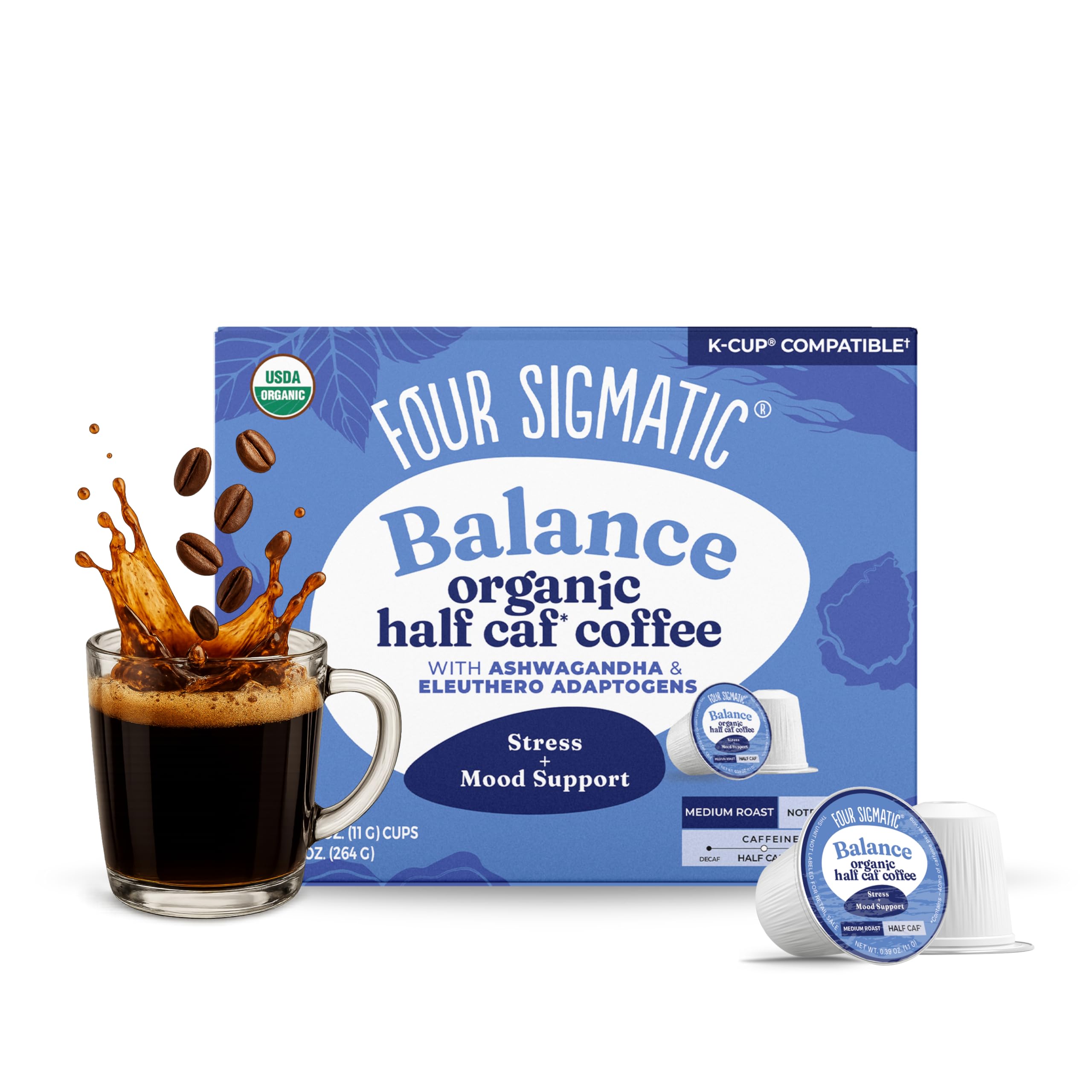Amazon.com: Four Sigmatic Adaptogen Coffee K-Cups | Organic Medium